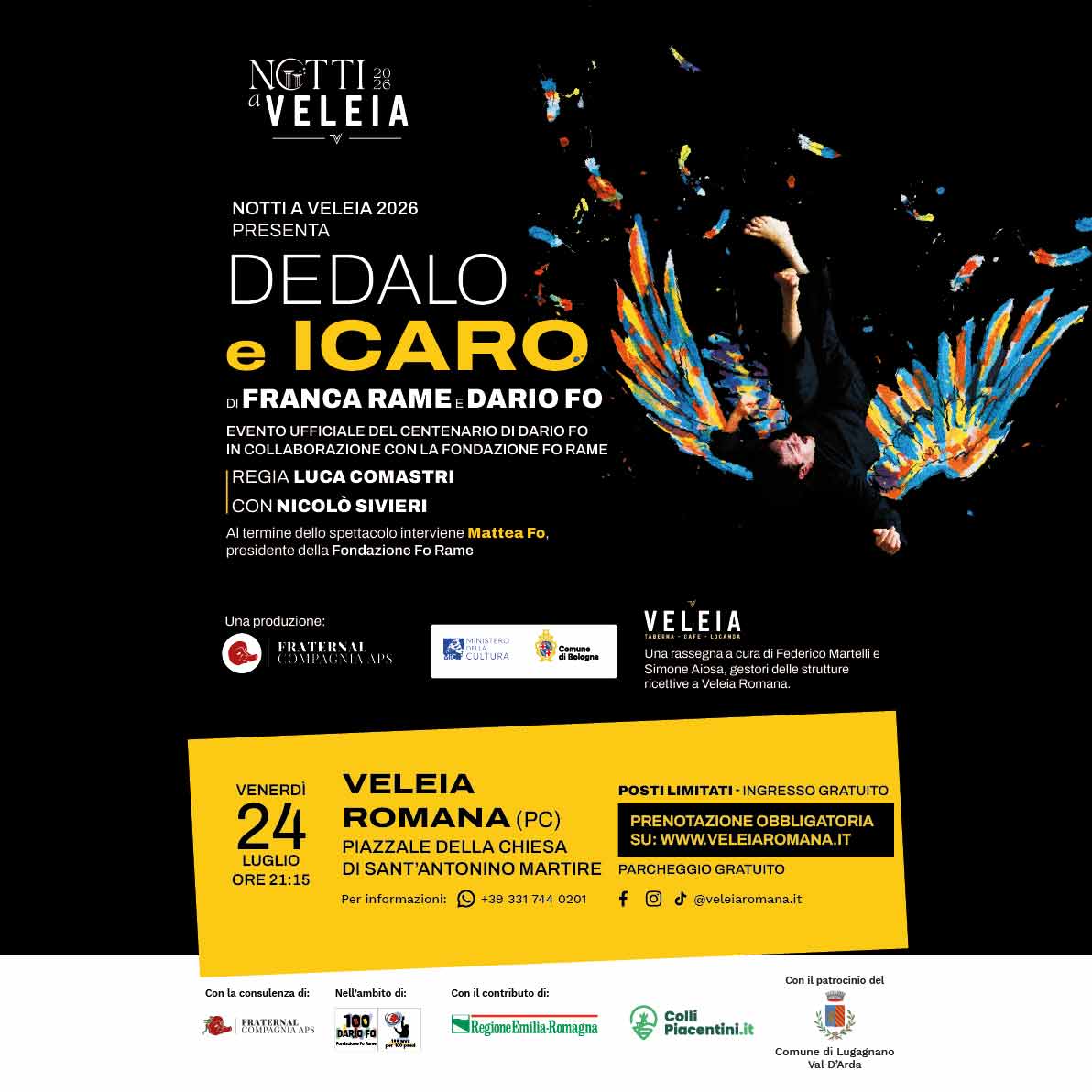 Dedalo E Icaro Notti A Veleia 2026 Locandina