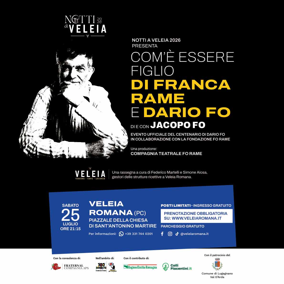 Essere Figlio Di Franca Rame E Dario Fo Notti A Veleia 2026 Locandina